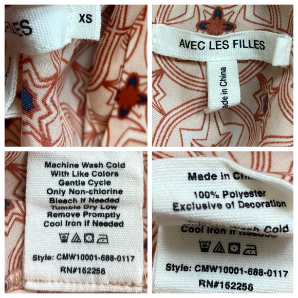 Avec Les Filles Pussy Bow Tie Neck Printed Blouse - Picture 10 of 10